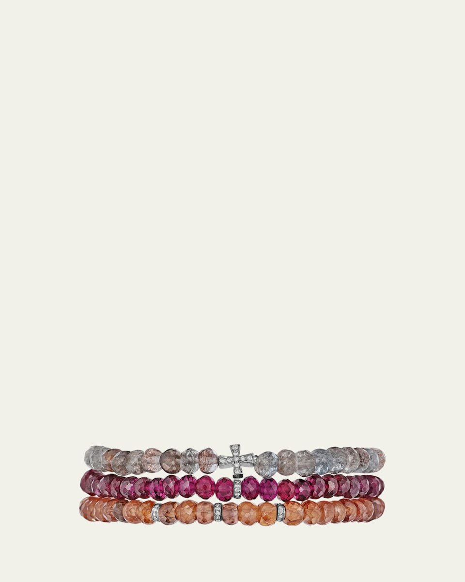 5mm Mini Diamond and Gemstone Bundle Bracelet Set
